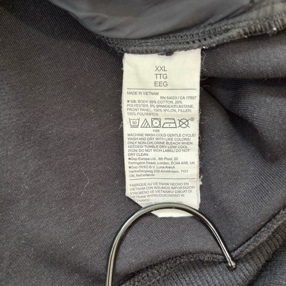 OLD NAVY BLACK Zip Up Long Sleeve Soft Slouchy Dynamic Fleece Hybrid Hoodie XXL - Picture 9 of 16